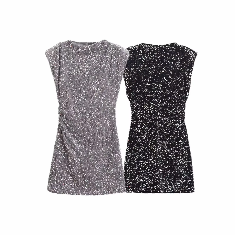 Sequined Sleeveless Dress