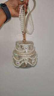 White Cake shape clutch