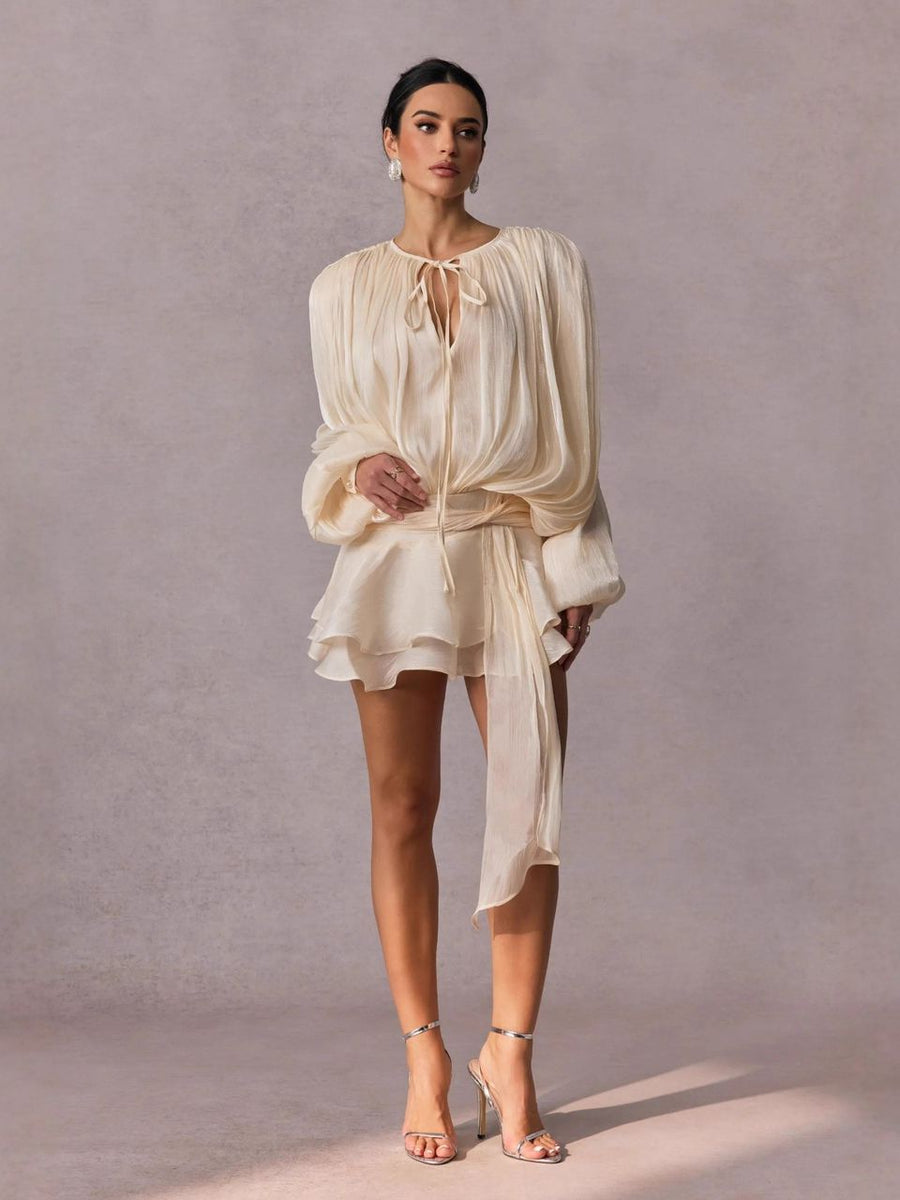 Ruffled White Dress