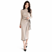 Elegant Knit Wrap Dress