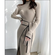 Elegant Knit Wrap Dress