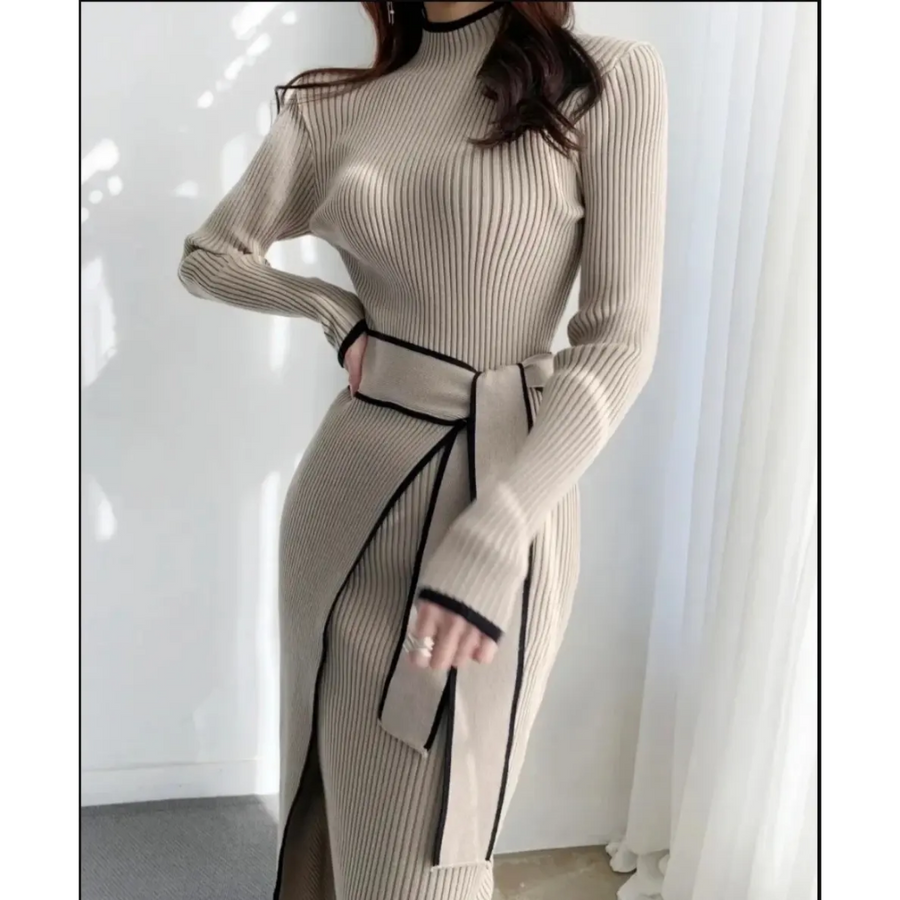 Elegant Knit Wrap Dress