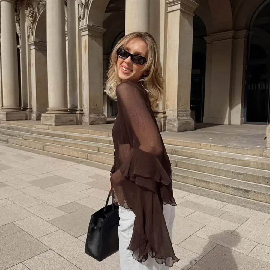 Long Flared Sleeve Top