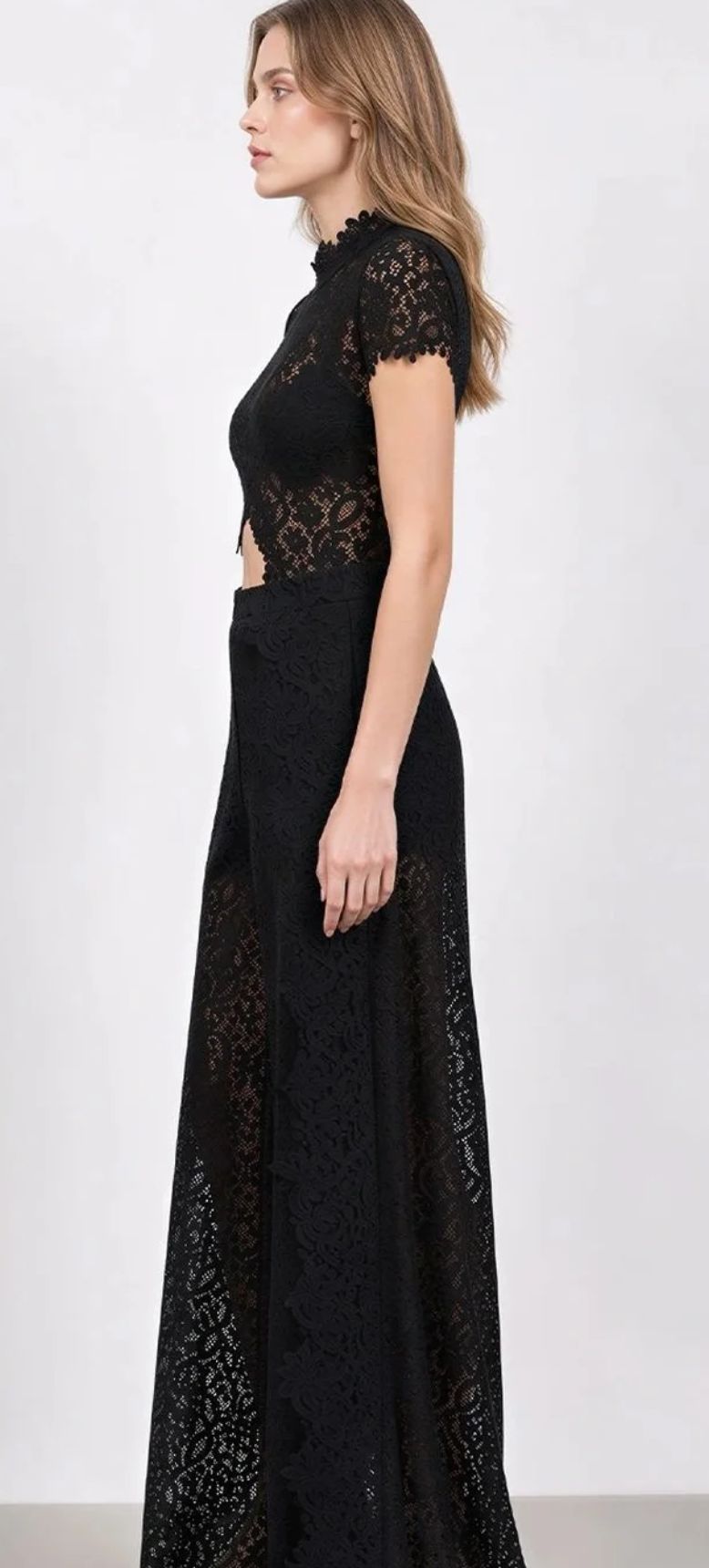 Black Lace Coord Set