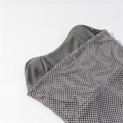 Short Rhinestone Grey Dress