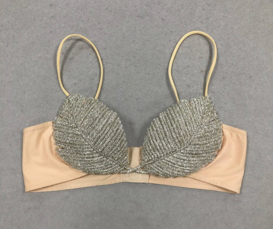 Rhinestone Leaf Bralette