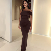 Brown Strapless Dress