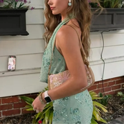 Sequin Backless Mini Dress