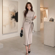 Elegant Knit Wrap Dress