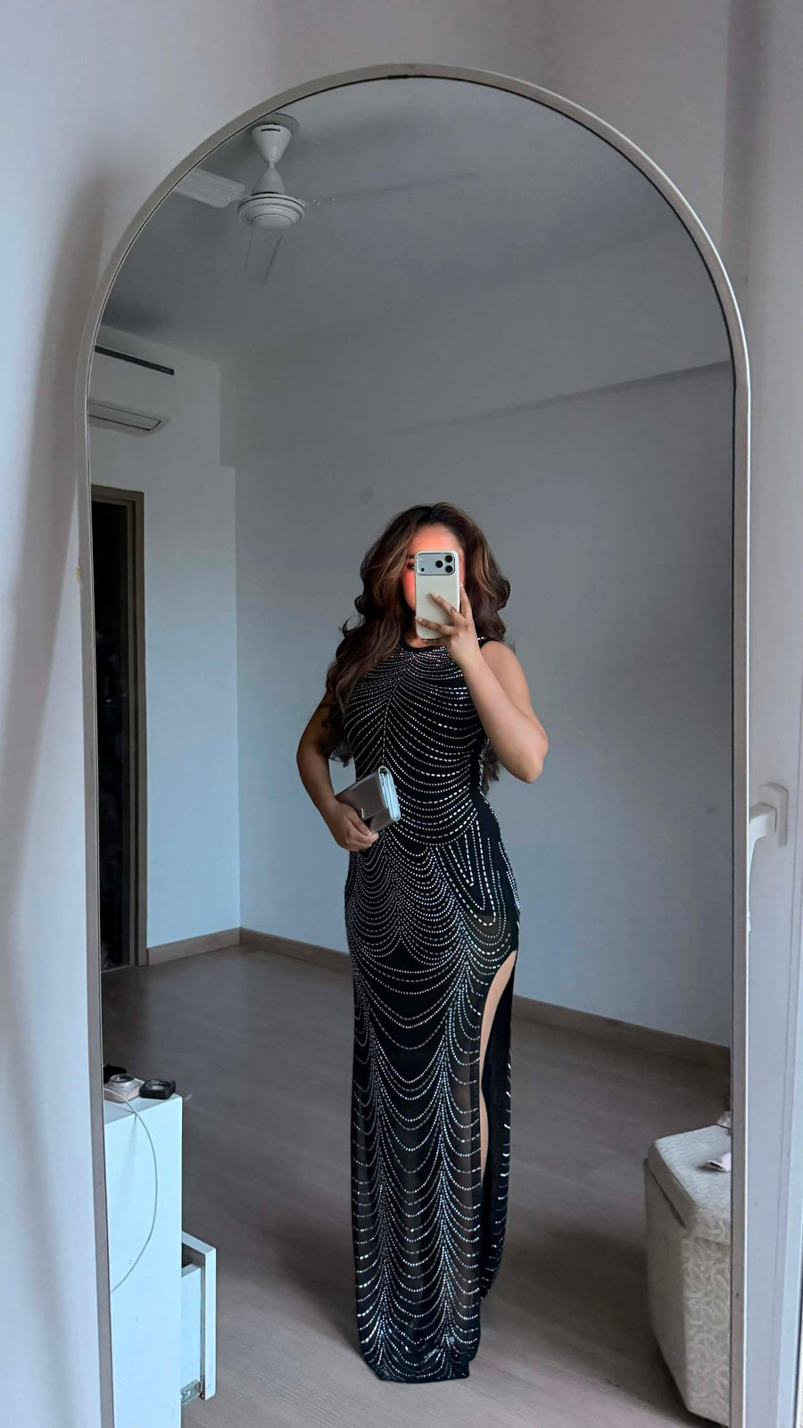 Black Rhinestone Dress
