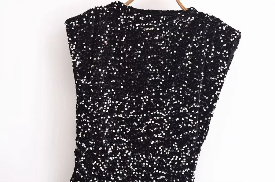 Sequined Sleeveless Dress