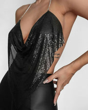 Shimmering Halter Neck Top