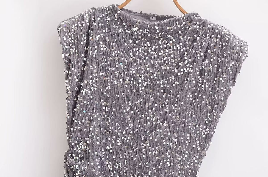 Sequined Sleeveless Dress