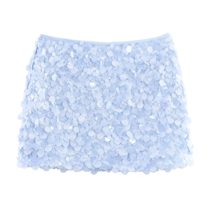 Blue Sequin Skirt