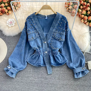 V- Neck Denim Shirt