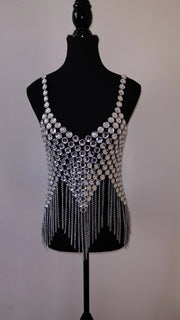 Silver Rhinestone Top