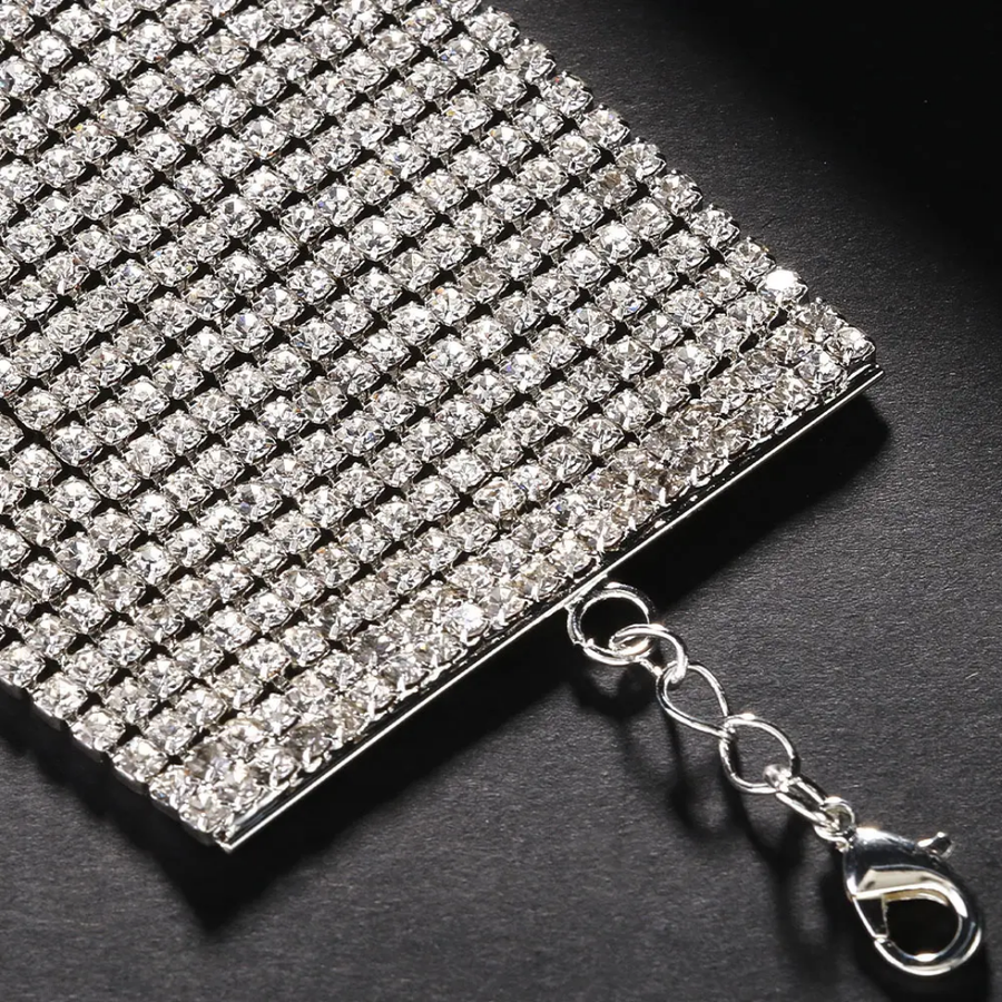 Gold and silver Rhinestone Chain Necklace