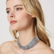 Gold and silver Rhinestone Chain Necklace