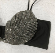 Rhinestone Leaf Bralette