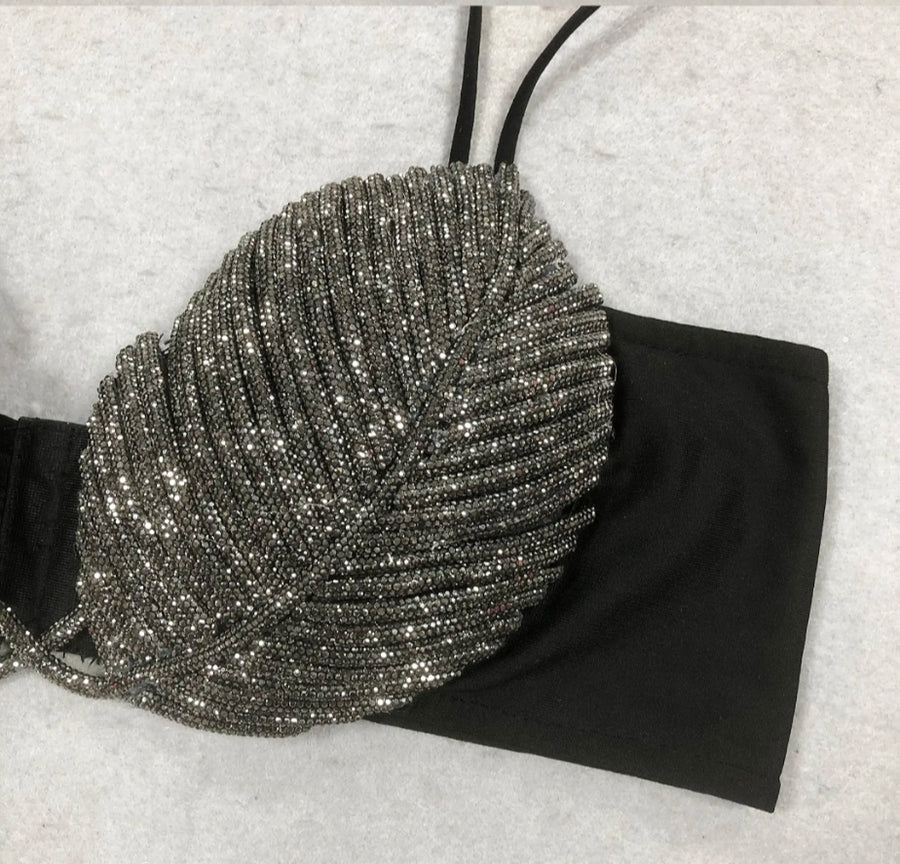 Rhinestone Leaf Bralette
