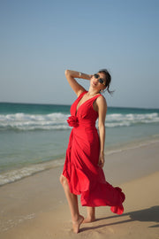Red Rouge Radiance Beachwear Set Deep Monokini
