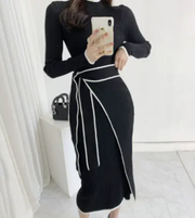 Elegant Knit Wrap Dress