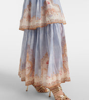 Printed 3-Tiered Ruffle Maxi Dress
