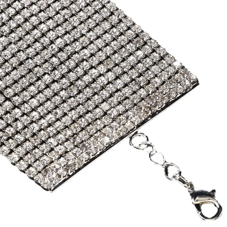 Gold and silver Rhinestone Chain Necklace