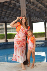 2- Piece Swimsuit White and orange
