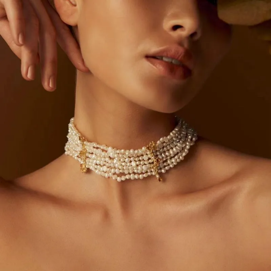 Multi -Strand Pearl Choker