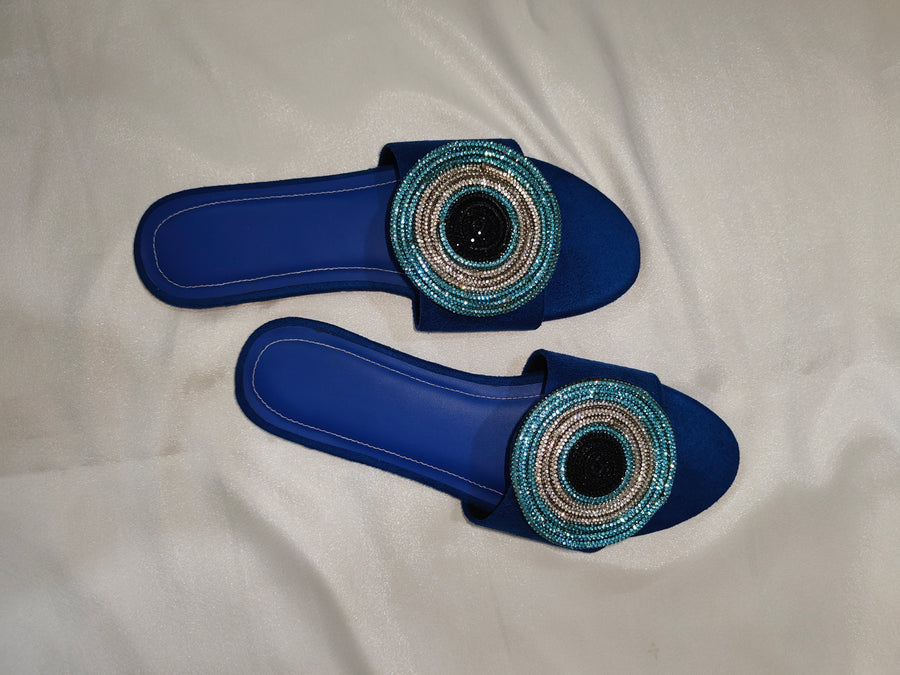Rhinestone Evil Eye Sandals
