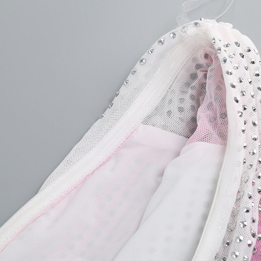 Pink Short Rhinestone Dress