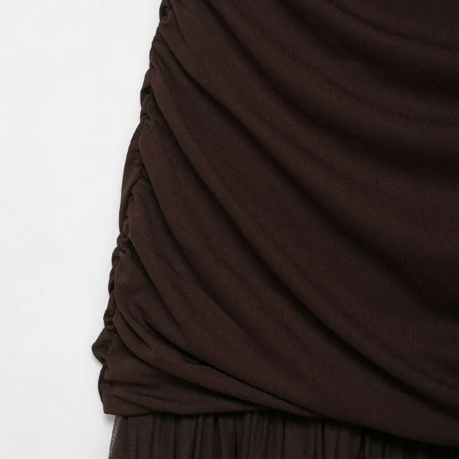 Brown Frill Dress