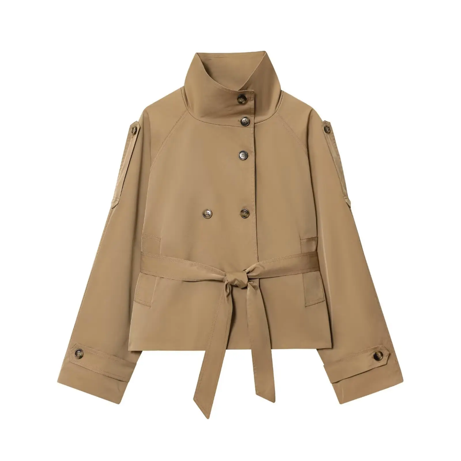 Khaki Cropped Coat