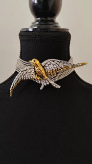 Rhinestone Bird  Necklace