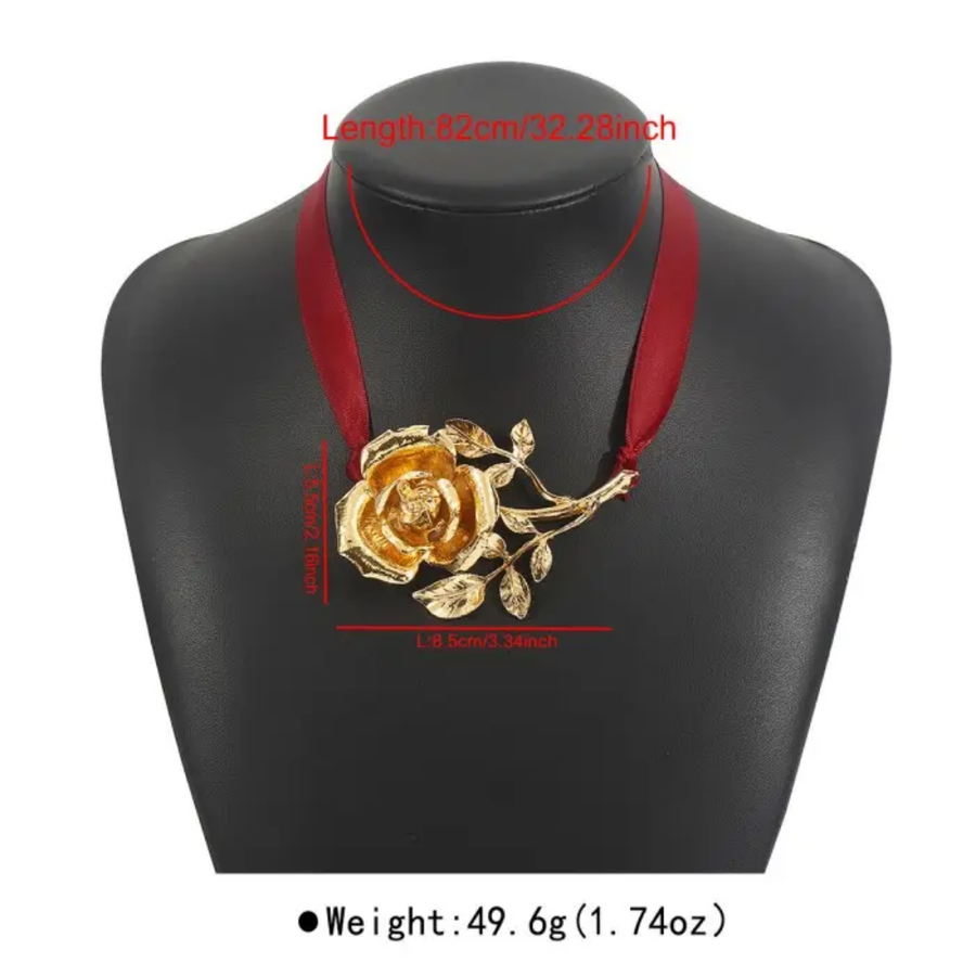 Big Rose Pendent Choker