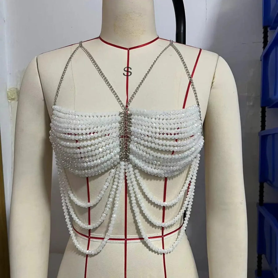 White pearl bralette