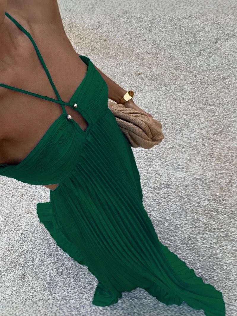 Pleated Maxi Dress