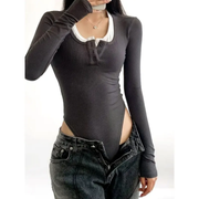 White Collar Black Bodysuit-GPLT