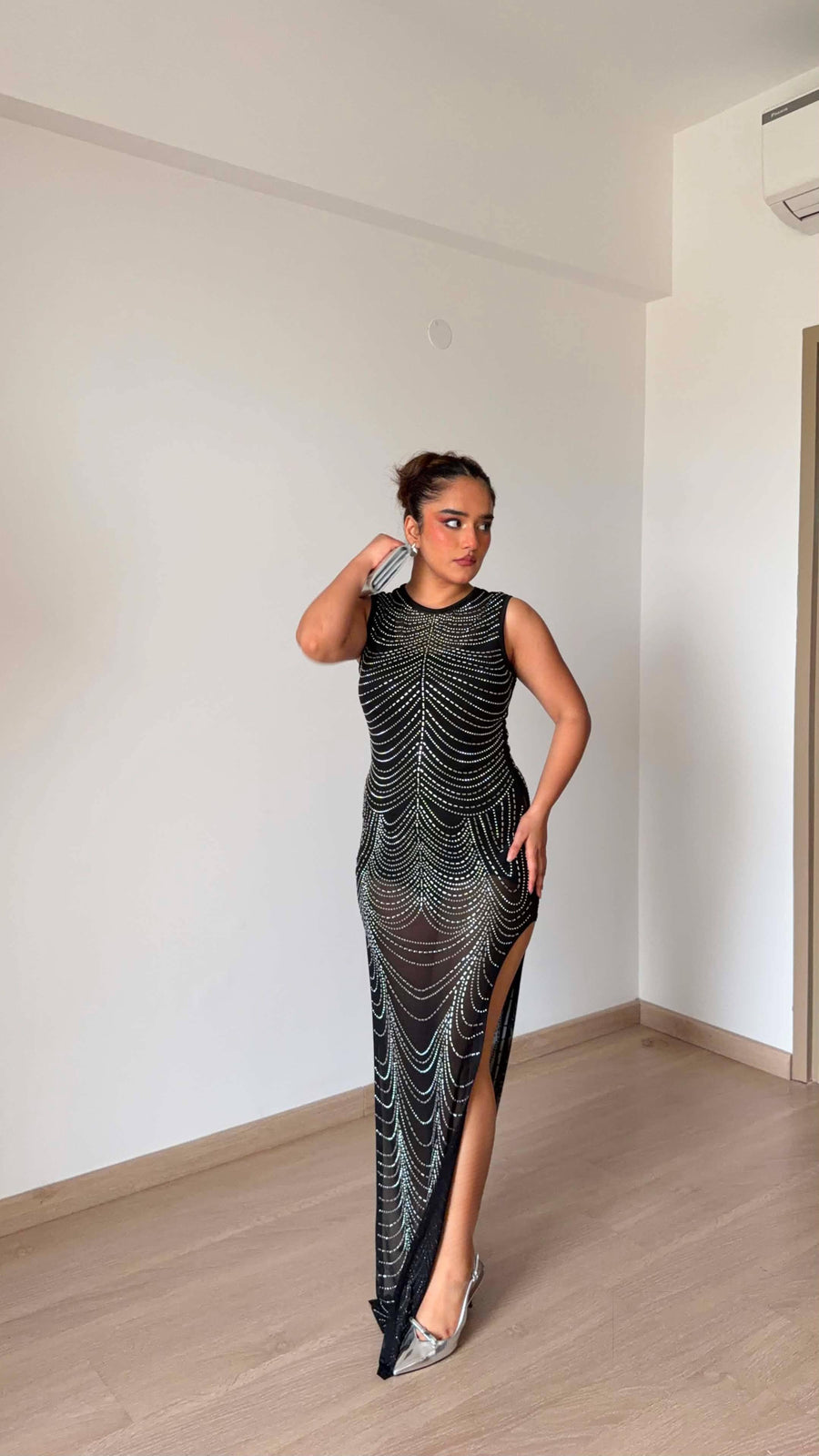 Black Rhinestone Dress