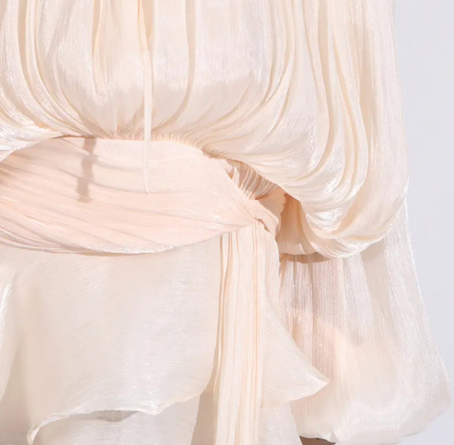 Ruffled White Dress