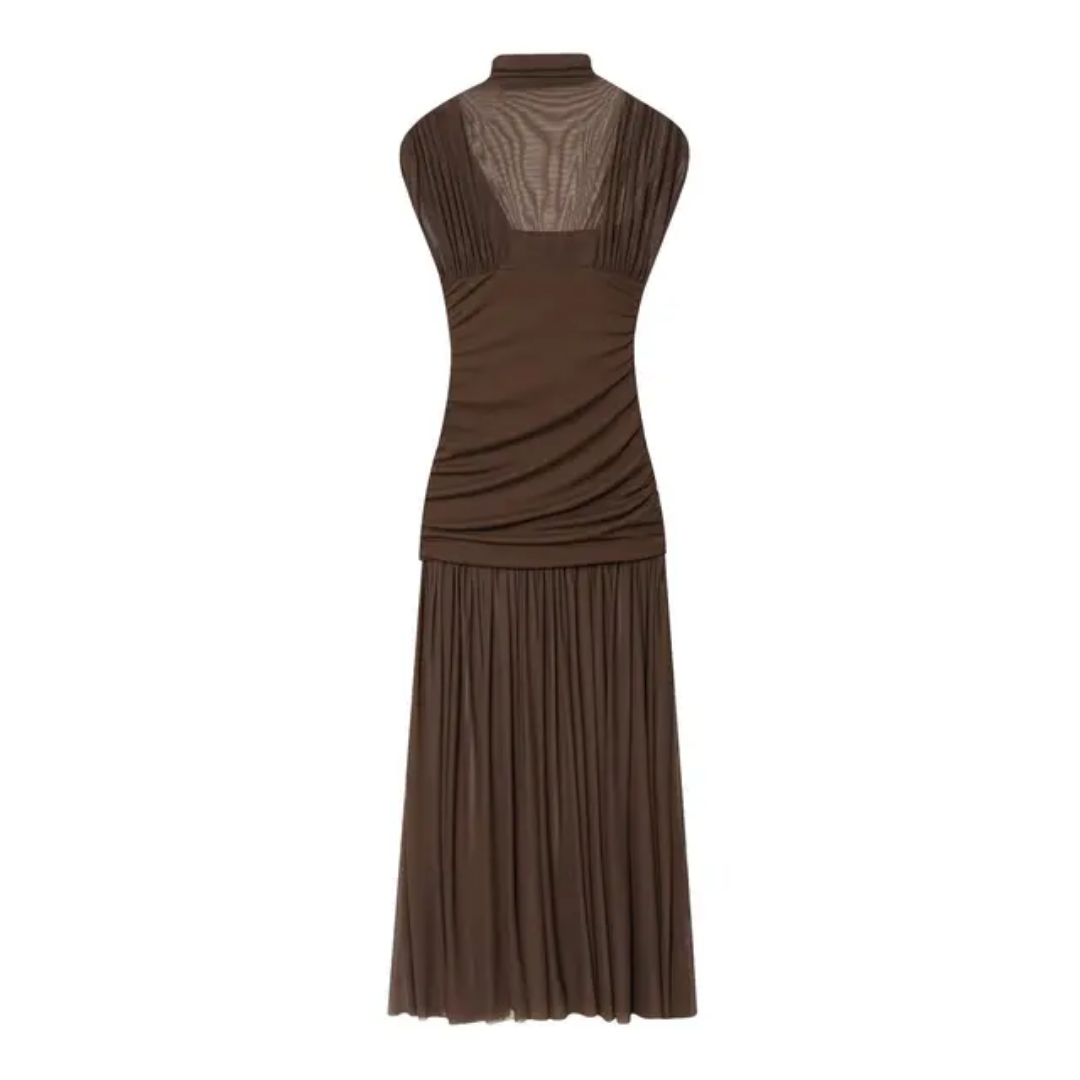 Brown Frill Dress