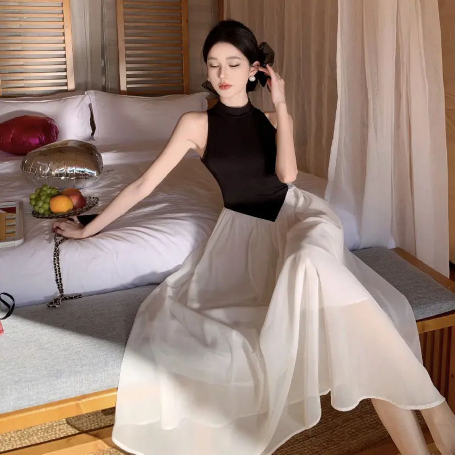 Black and White Maxi Dress
