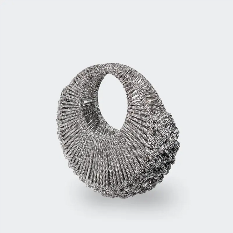 Rhinestone Hollow Clutch