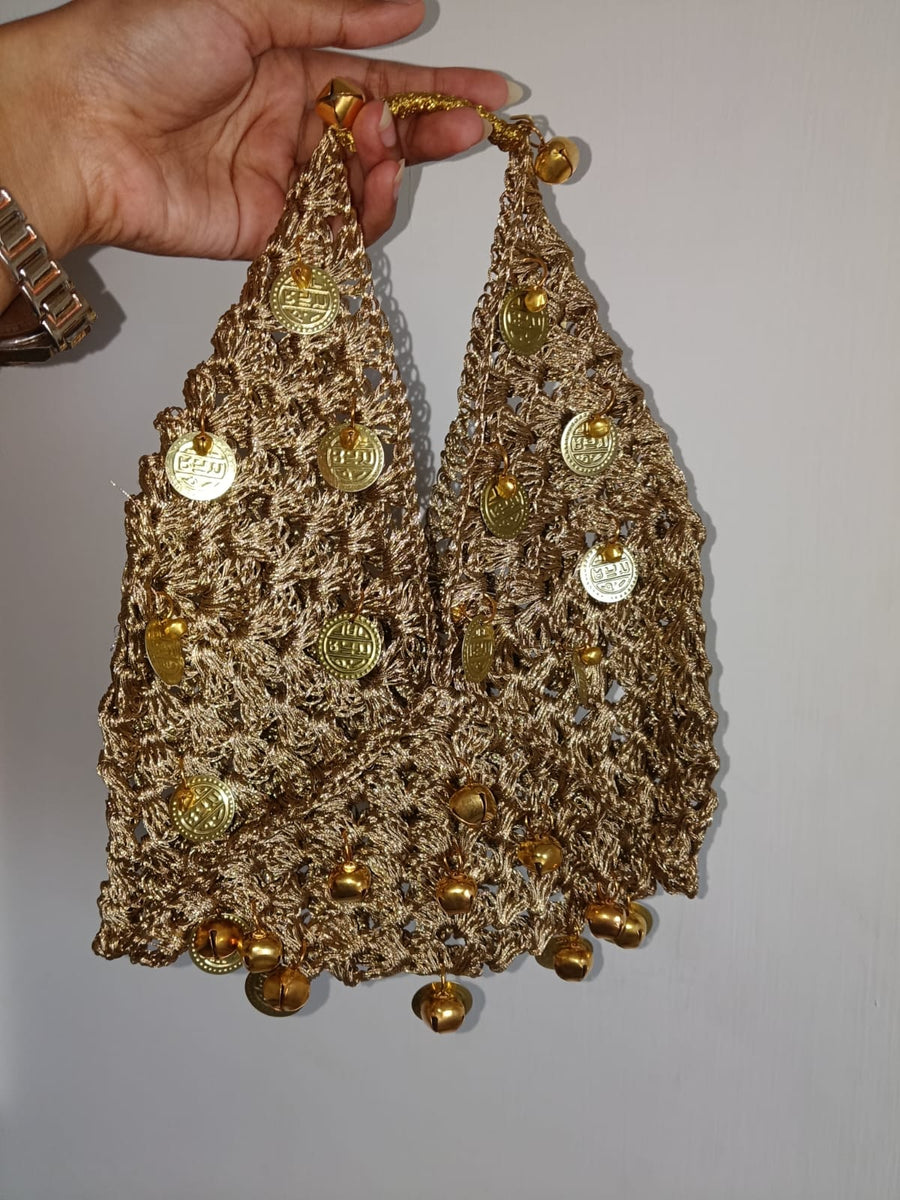 Gold Coin Crochet Tote Bag