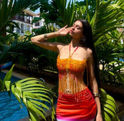 Orange Mermaid Top