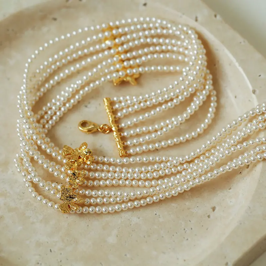 Multi -Strand Pearl Choker