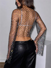 Mesh long sleeves Pullover