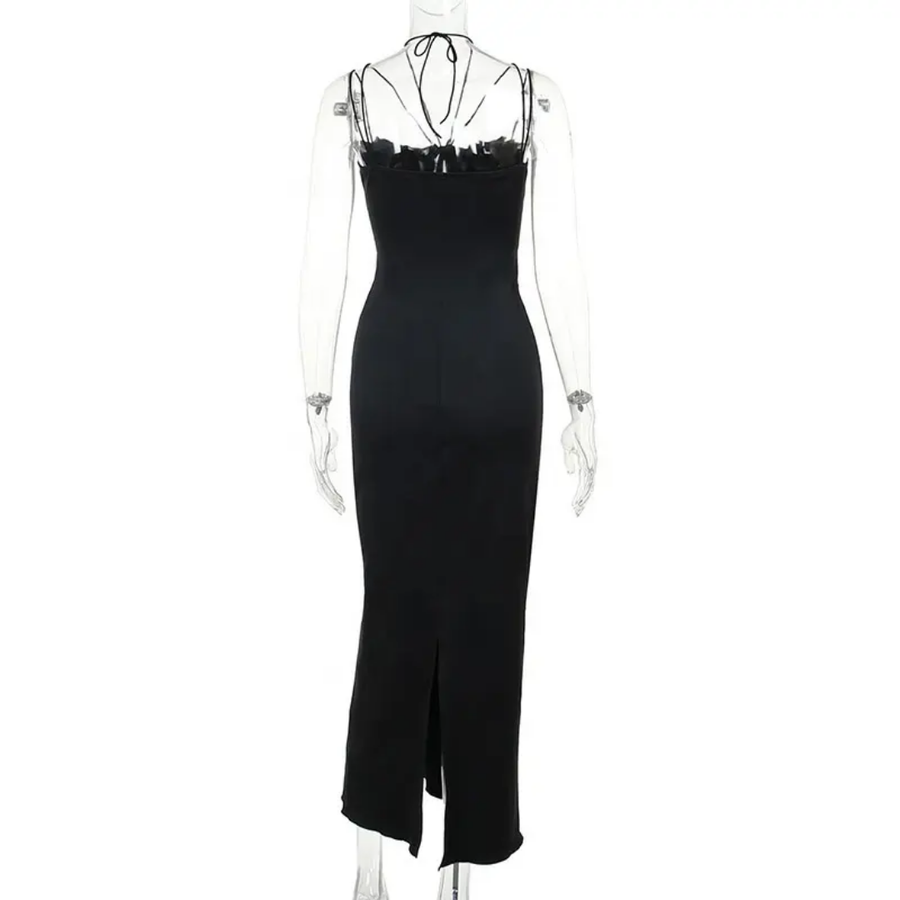 Cutout suspender long dress