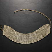 Gold and silver Rhinestone Chain Necklace